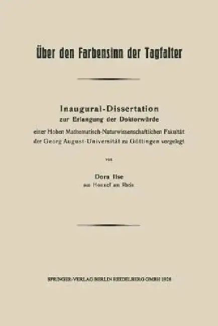 Cover of Über Den Farbensinn Der Tagfalter