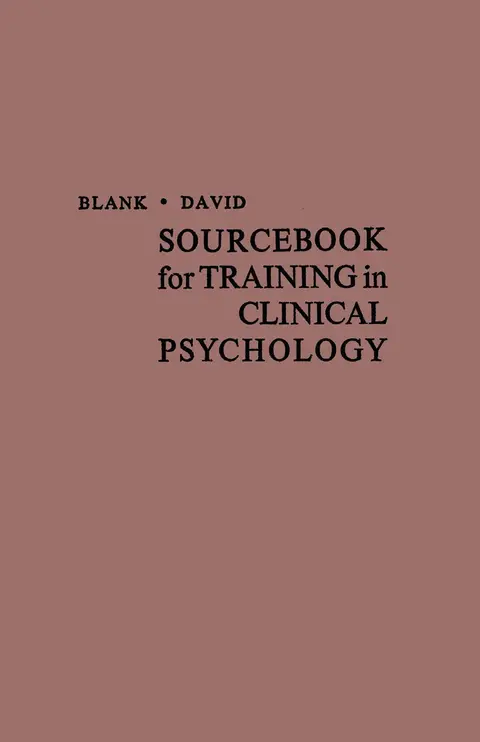 Cover of Sourcebook for Training in Clinical Psychology