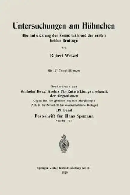 Cover of Untersuchungen Am Hühnchen