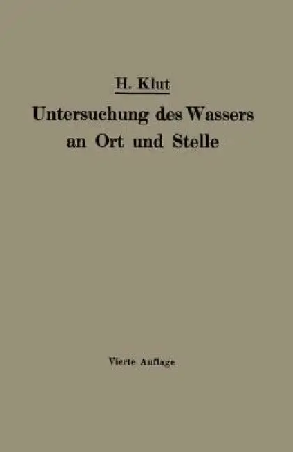 Cover of Untersuchung Des Wassers an Ort Und Stelle
