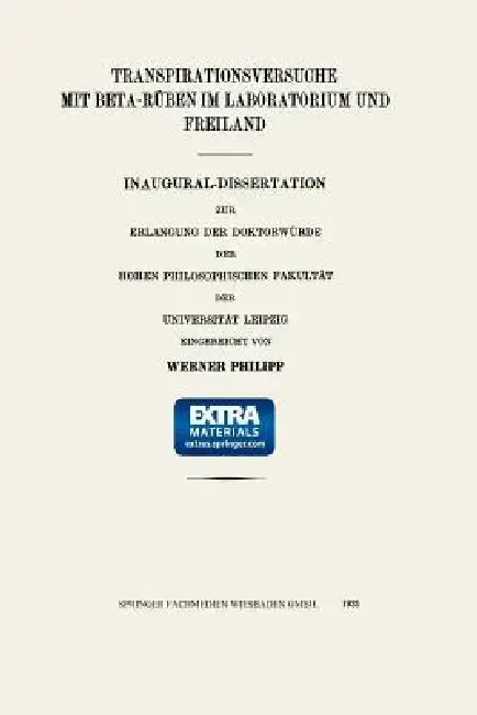 Cover of Transpirationsversuche Mit Beta-Rüben Im Laboratorium Und Freiland
