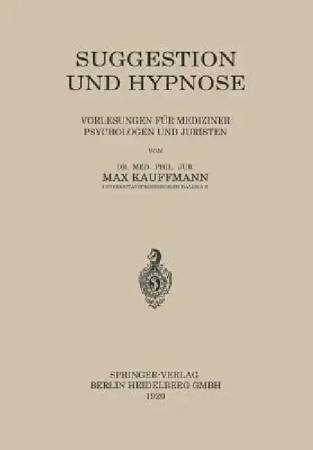 Cover of Suggestion Und Hypnose