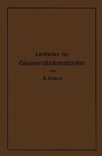 Cover of Leitfaden Für Gießereilaboratorien
