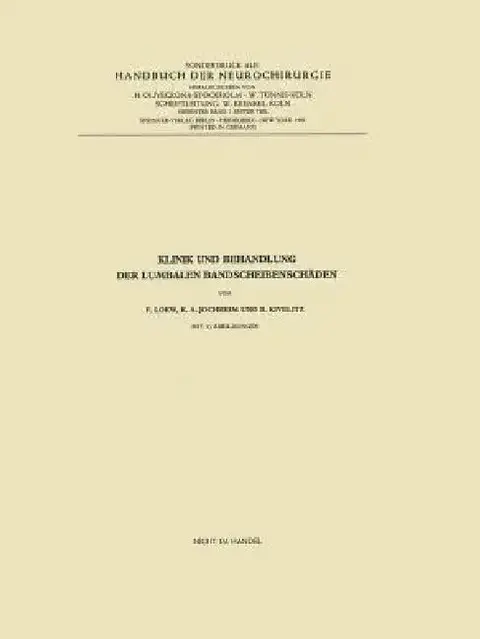 Cover of Klinik Und Behandlung Der Lumbalen Bandscheibenschäden