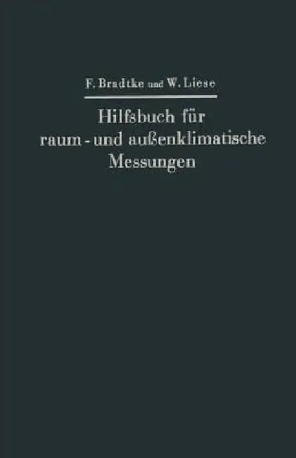Cover of Hilfsbuch Für Raum- Und Außenklimatische Messungen
