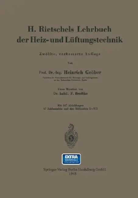 Cover of H. Rietschels Lehrbuch der Heiz- und Lüftungstechnik