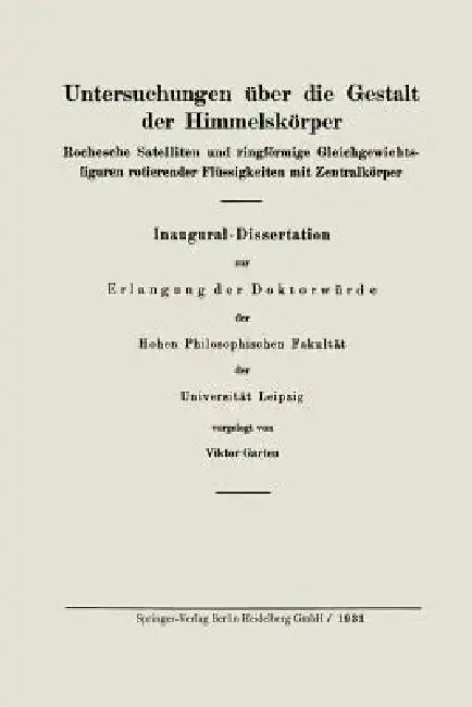 Cover of Untersuchungen Über Die Gestalt Der Himmelskörper