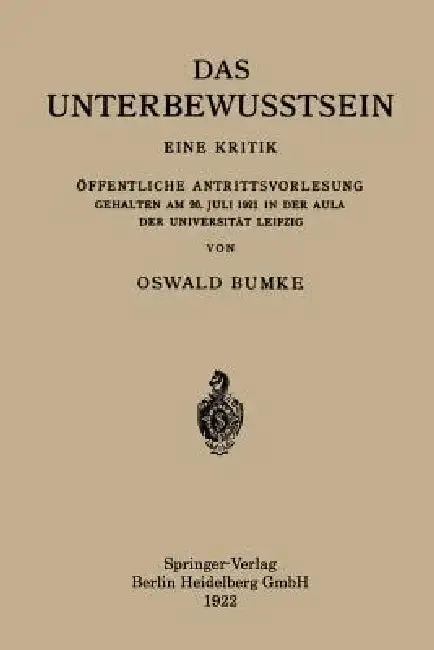 Cover of Das Unterbewusstsein