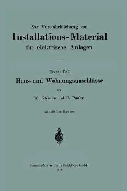 Cover of Zur Vereinheitlichung Von Installations-Material Für Elektrische Anlagen