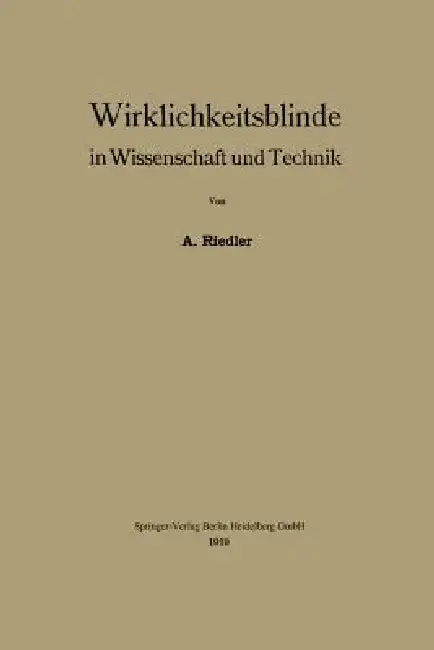 Cover of Wirklichkeitsblinde in Wissenschaft Und Technik