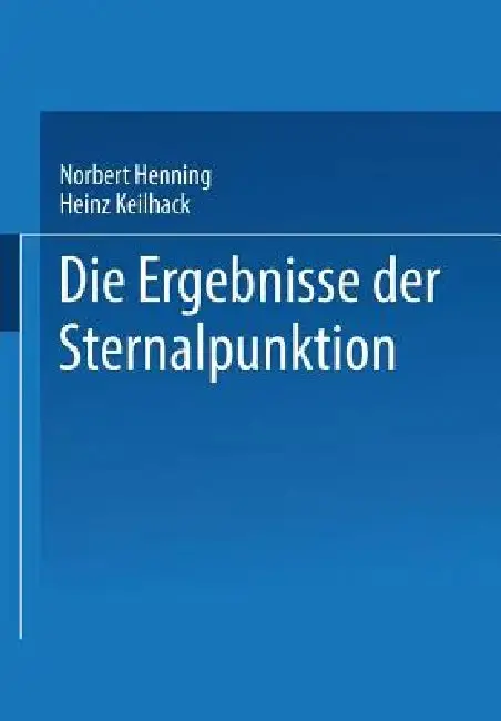 Cover of Die Ergebnisse Der Sternalpunktion
