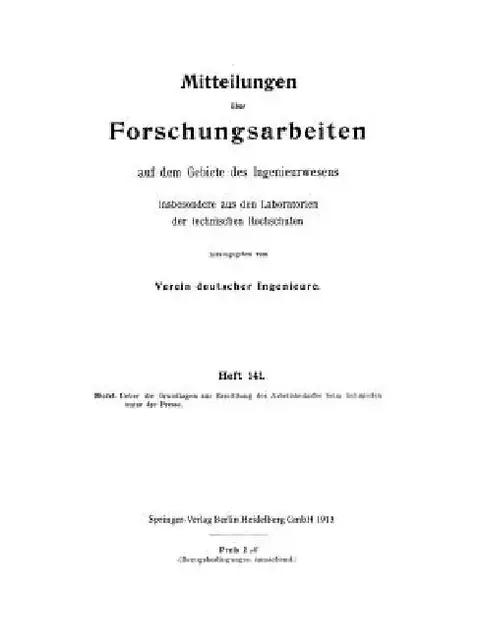 Cover of Mitteilungen Über Forschungsarbeiten