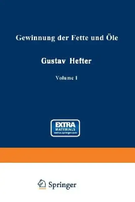 Cover of Gewinnung Der Fette Und Öle
