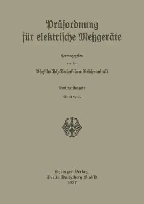 Cover of Prüfordnung Für Elektrische Meßgeräte