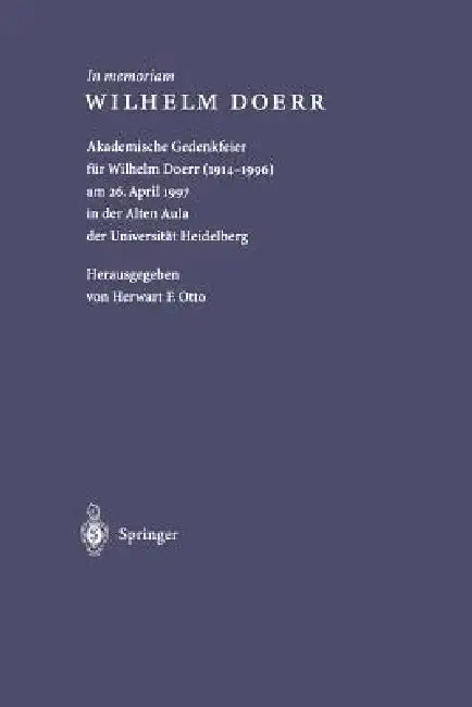Cover of In Memoriam Wilhelm Doerr