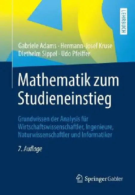 Cover of Mathematik Zum Studieneinstieg