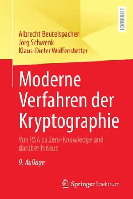 Cover of Moderne Verfahren Der Kryptographie