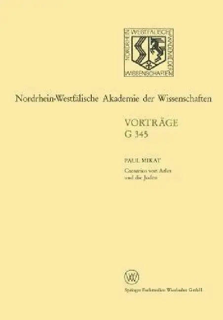 Cover of Caesarius Von Arles Und Die Juden