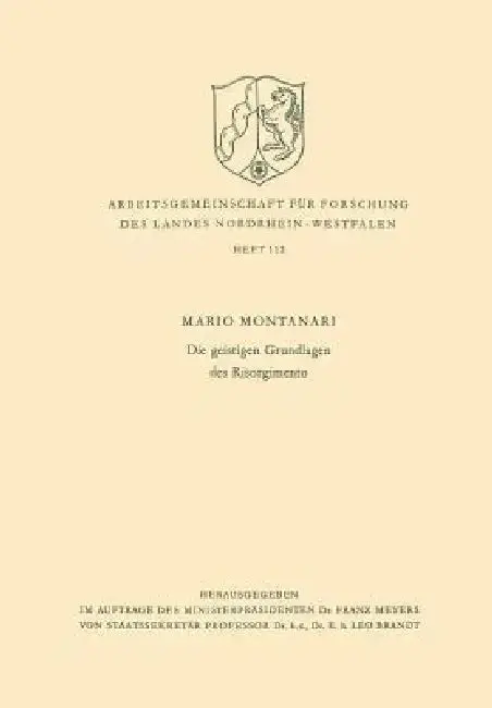 Cover of Die Geistigen Grundlagen Des Risorgimento