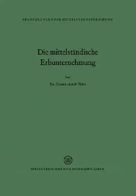 Cover of Die Mittelständische Erbunternehmung