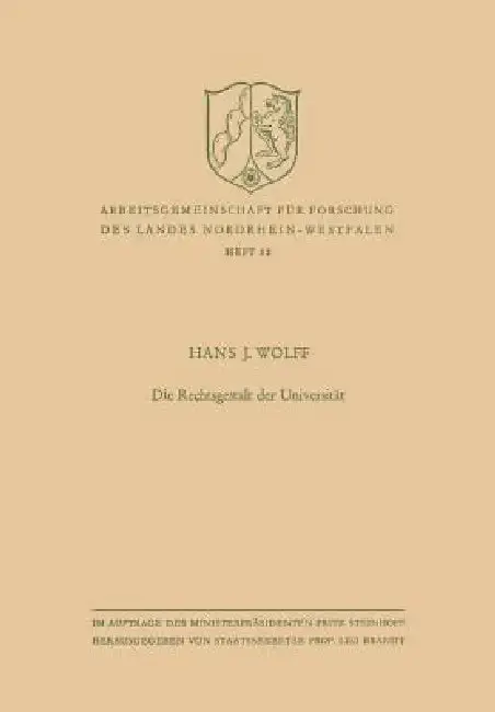 Cover of Die Rechtsgestalt Der Universität