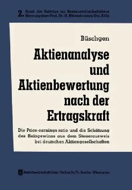 Cover of Aktienanalyse Und Aktienbewertung Nach Der Ertragskraft