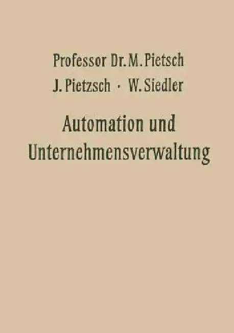 Cover of Automation Und Unternehmensverwaltung