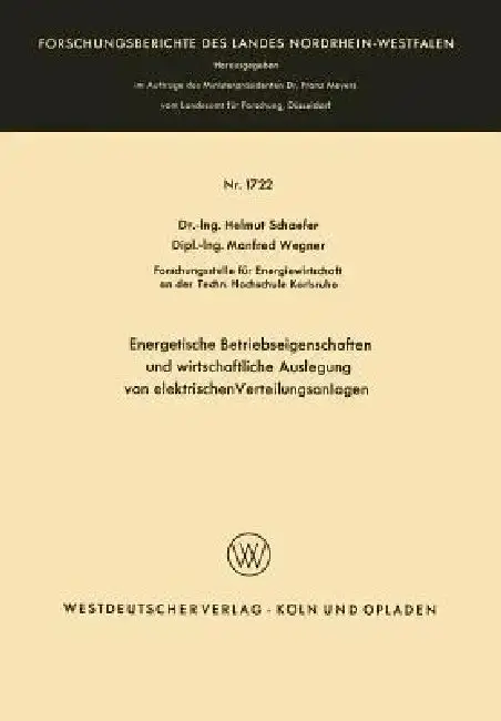 Cover of Energetische Betriebseigenschaften Und Wirtschaftliche Auslegung Von Elektrischen Verteilungsanlagen
