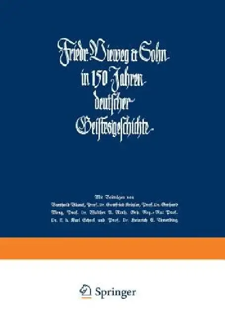 Cover of Friedr. Vieweg & Sohn in 150 Jahren Deutscher Geistesgeschichte