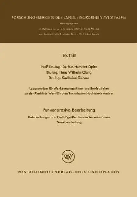 Cover of Funkenerosive Bearbeitung
