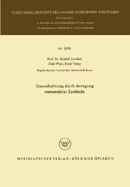 Cover of Gasaufzehrung Durch Anregung Metastabiler Zustände