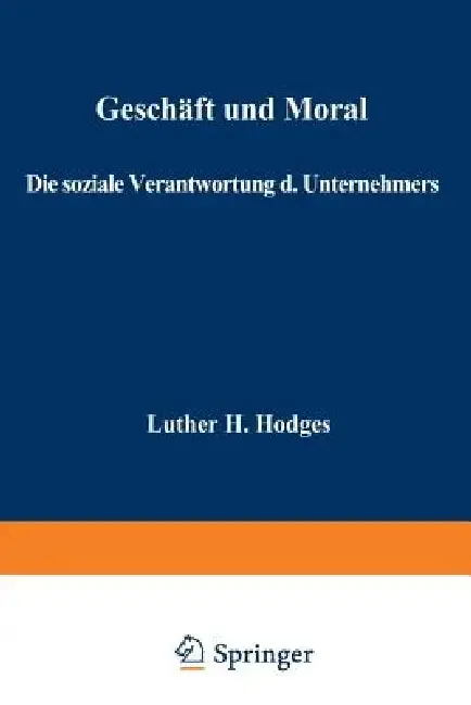 Cover of Geschäft Und Moral