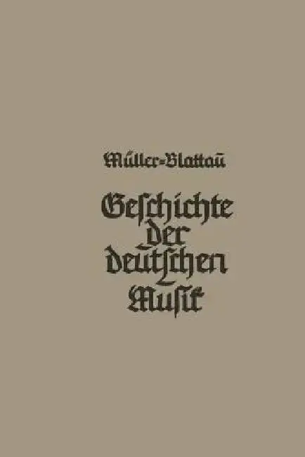 Cover of Geschichte Der Deutschen Musik