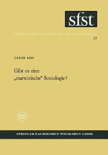 Cover of Gibt Es Eine "Marxistische" Soziologie?