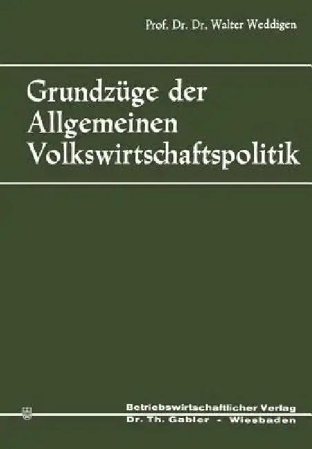 Cover of Grundzüge Der Allgemeinen Volkswirtschaftspolitik