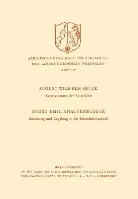 Cover of Komponenten Der Raumfahrt. Steuerung Und Regelung in Der Raumfahrttechnik