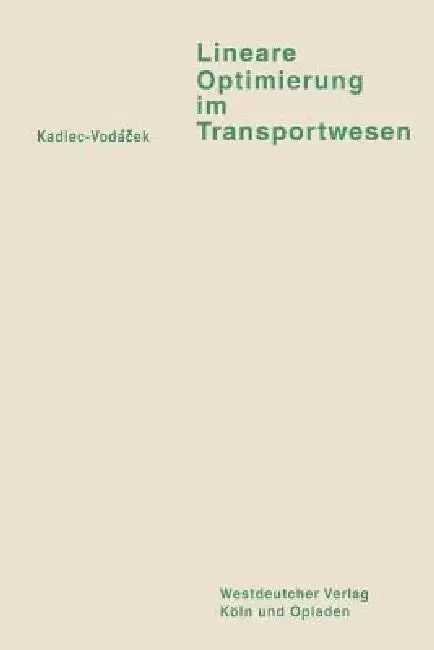 Cover of Lineare Optimierung Im Transportwesen