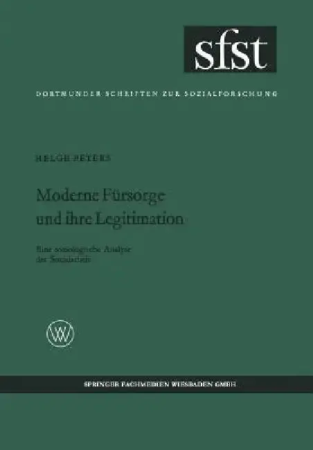 Cover of Moderne Fürsorge Und Ihre Legitimation