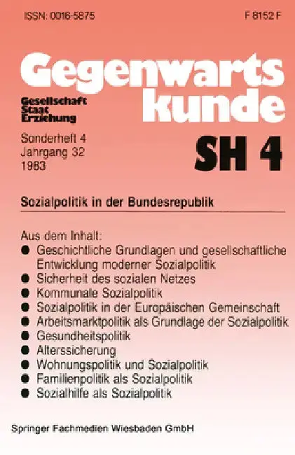 Cover of Sozialpolitik in der Bundesrepublik