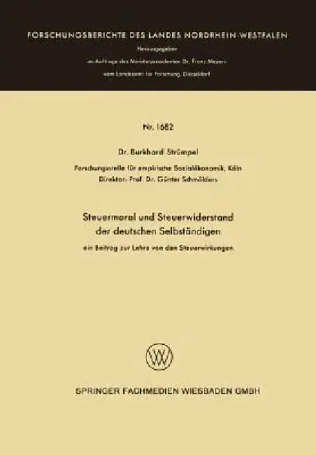 Cover of Steuermoral Und Steuerwiderstand Der Deutschen Selbständigen