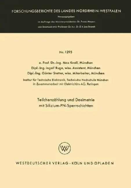 Cover of Teilchenzählung und Dosimetrie mit Silizium-PN-Sperrschichten