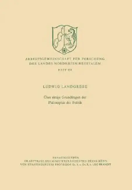 Cover of Über Einige Grundfragen Der Philosophie Der Politik