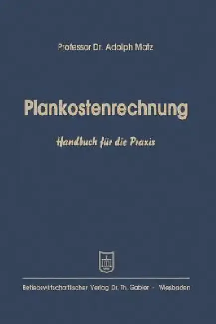 Cover of Plankostenrechnung
