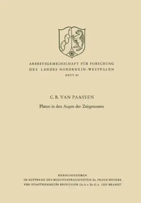 Cover of Platon in Den Augen Der Zeitgenossen