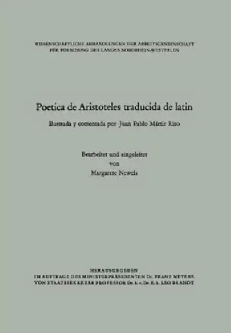 Cover of Poetica de Aristoteles Traducida de Latin