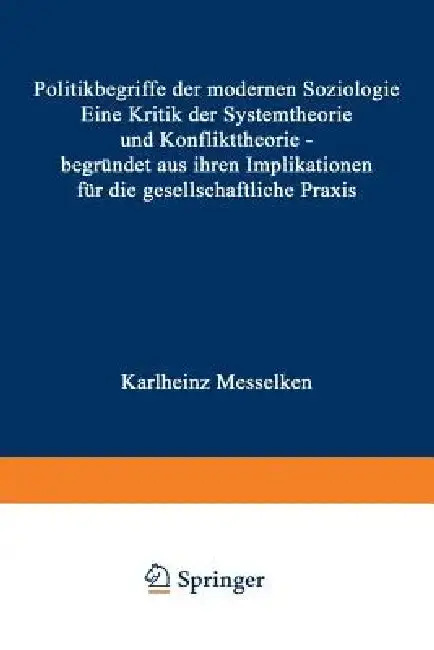 Cover of Politikbegriffe Der Modernen Soziologie