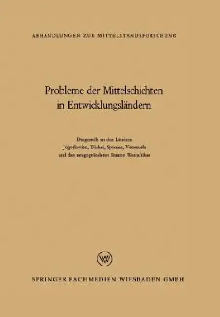 Cover of Probleme Der Mittelschichten in Entwicklungsländern