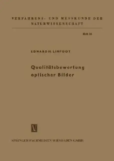 Cover of Qualitätsbewertung Optischer Bilder