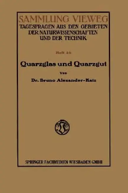 Cover of Quarzglas Und Quarzgut