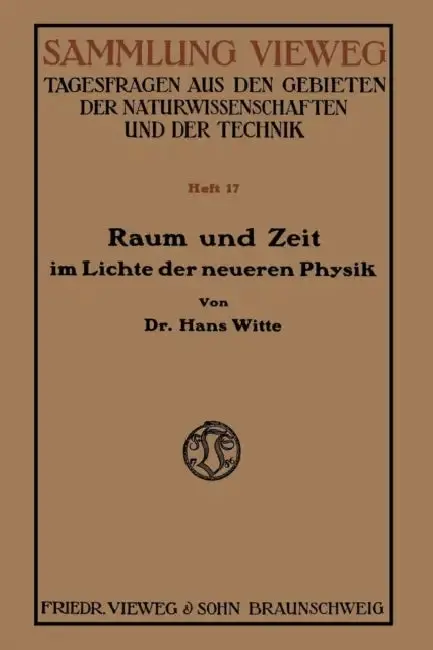 Cover of Raum Und Zeit Im Lichte Der Neueren Physik